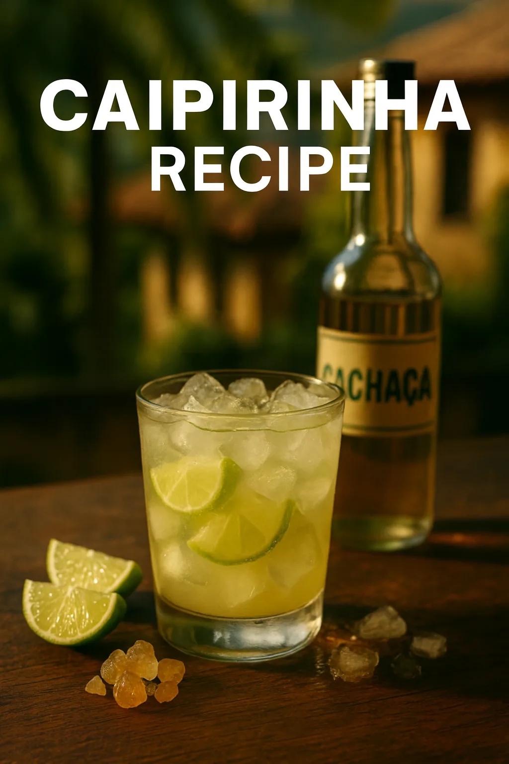 Caipirinha recipe – Brazilian cocktail with cachaça, lime wedges, and crushed ice
