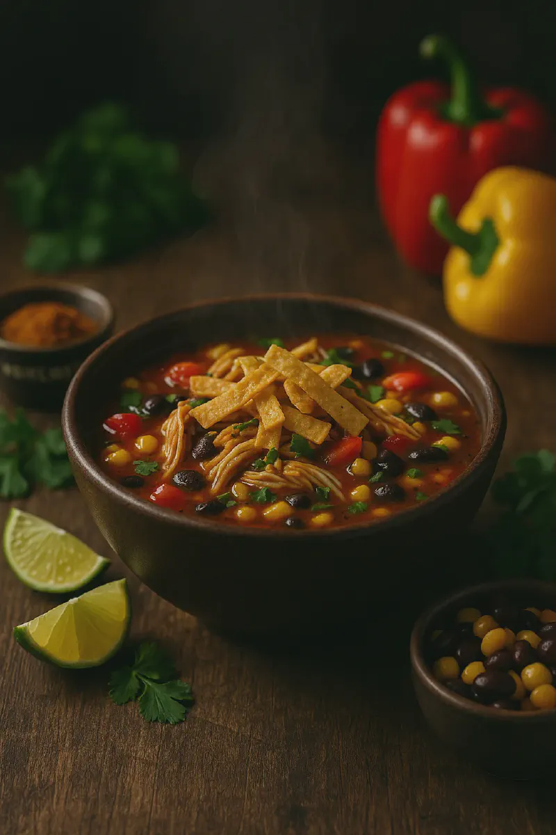 Cozy Fajita Chicken Soup With A Smoky Twist