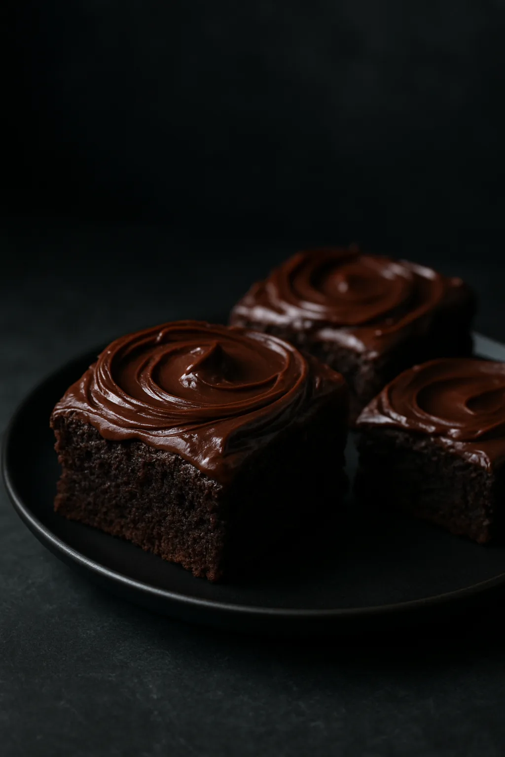 Chocolate frosting recipe spread on brownies with glossy finish