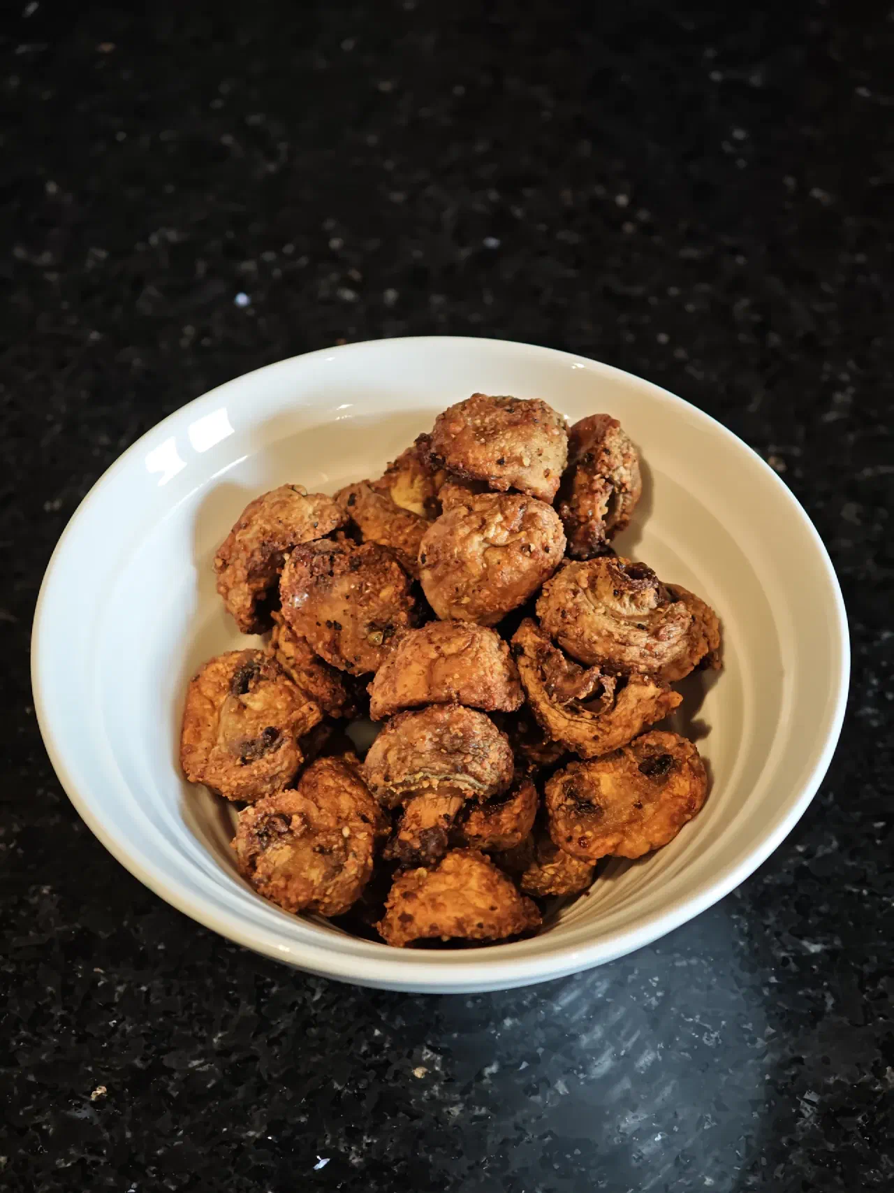 Air Fryer Parmesan Mushrooms crispy and garlicky